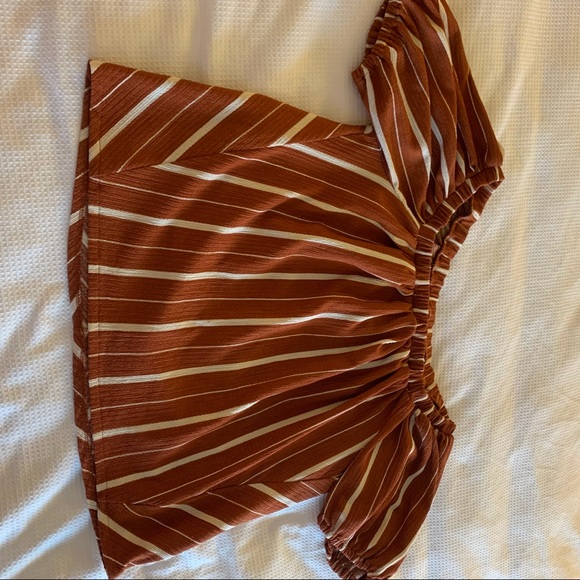 Anthropologie Orange Elodie Stripe Blouse - Picture 4 of 10